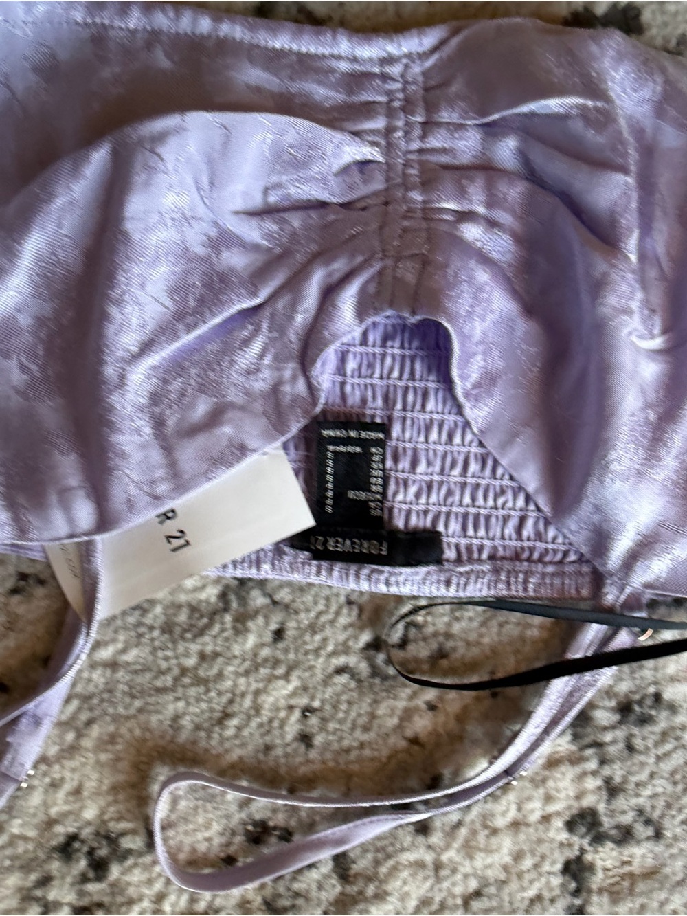 Forever 21 Lavender Jacquard Crop Top & Pleated Shorts Set - Picture 7 of 8